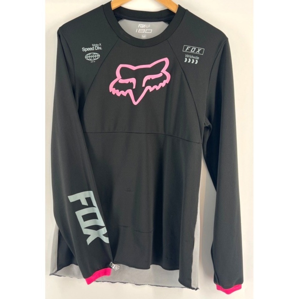 FOX Racing 180 Jersey Womens M Black Pink Gray Motocross Dirt Bike ATV Fox Head